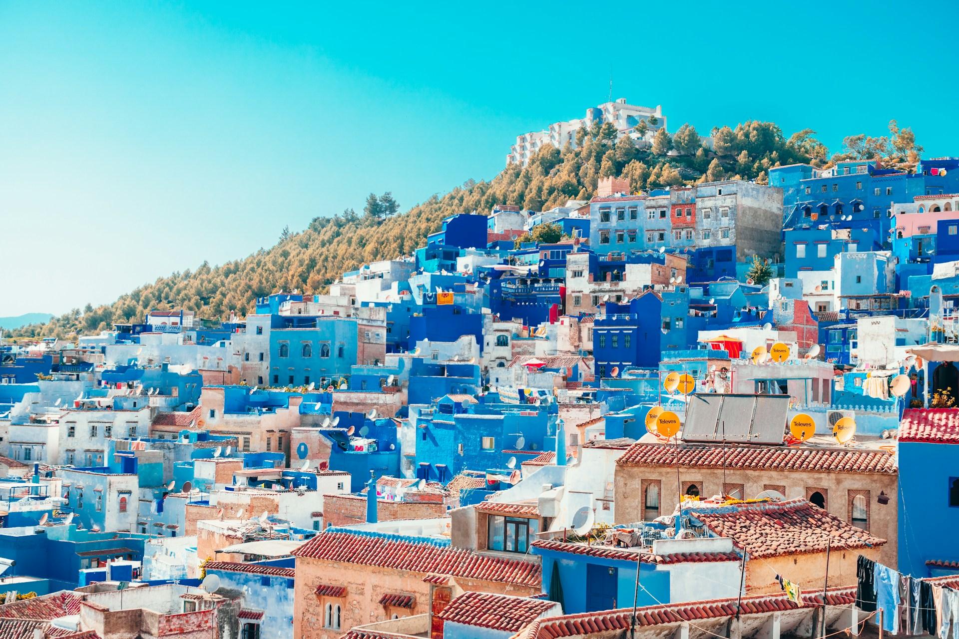 أفق مدينة زرقاء في المغرب